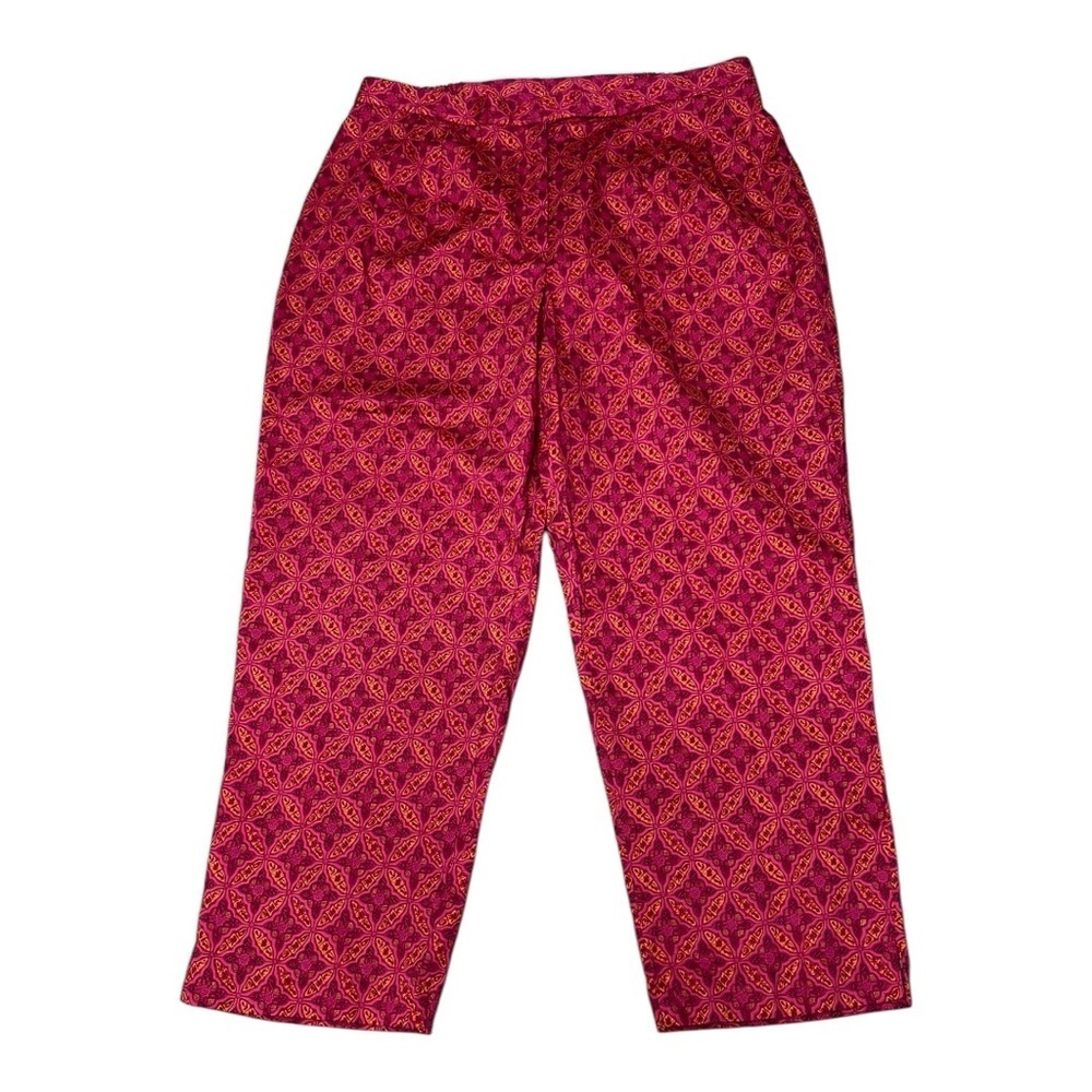 Versailles Pink Medallion Capris Pants Size 14